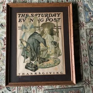 Vintage original  Saturday Evening Post Magazine cover,”ThanksgivIng”.